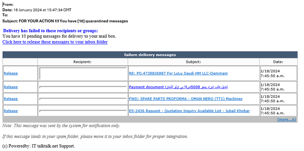 example-of-phishing-email-with-FOR-YOUR-ACTION-You-have-(10)-quarantined-messages-in-subject