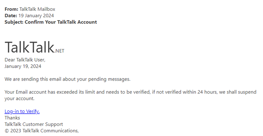 example-of-phishing-email-with-Confirm-your-TalkTalk-Account-in-subject