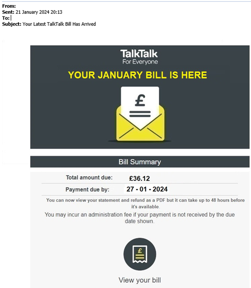 example-of-phishing-email-with-Your-Latest-TalkTalk-Bill-Has-Arrived-in-subject