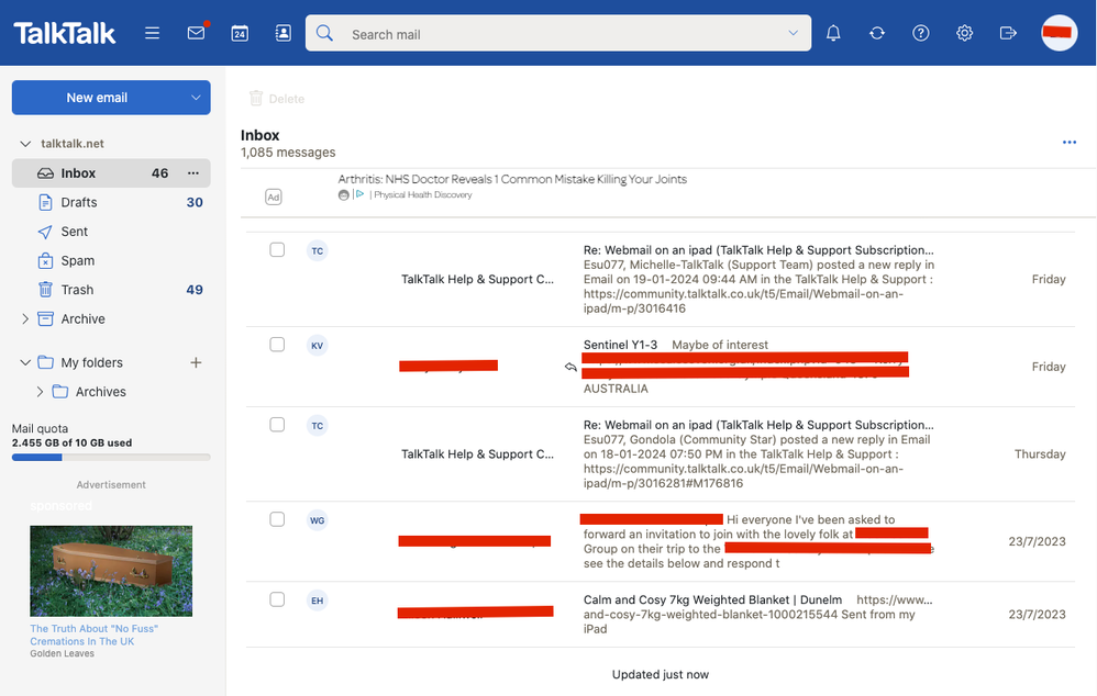 Screenshot of WEBMAIL