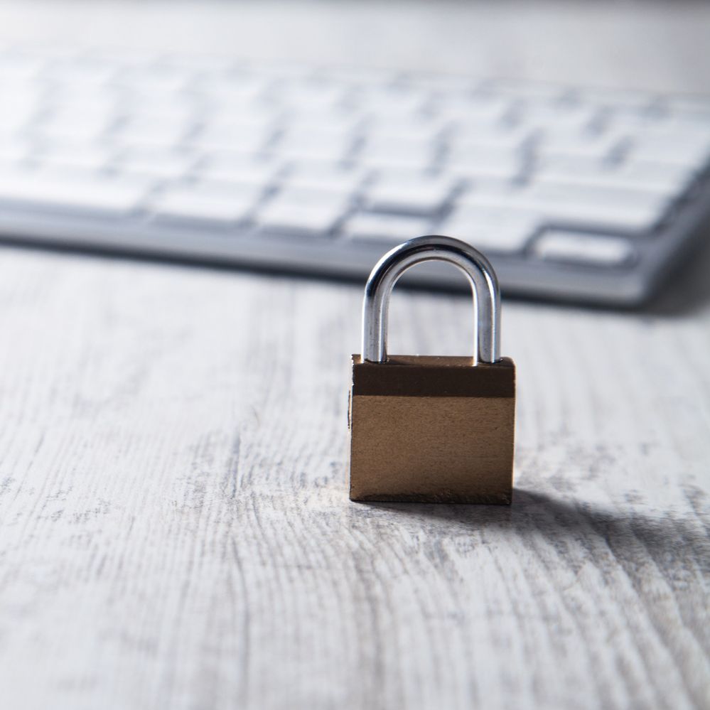 Padlock on keyboard