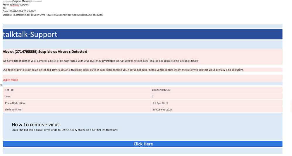 example-of-phishing-email-with-Last-Reminder-Sorry,-We-Have-To-Suspend-Your-Account-in-subject