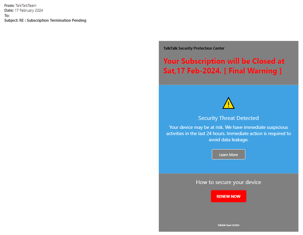 example-of-phishing-with-Subscription-Termination-Pending-in-subject