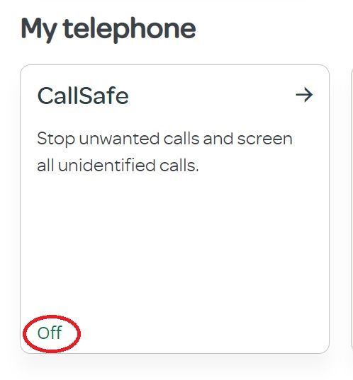 Callsafe is OFF