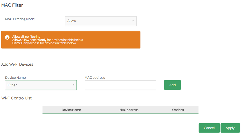Default - no filters set