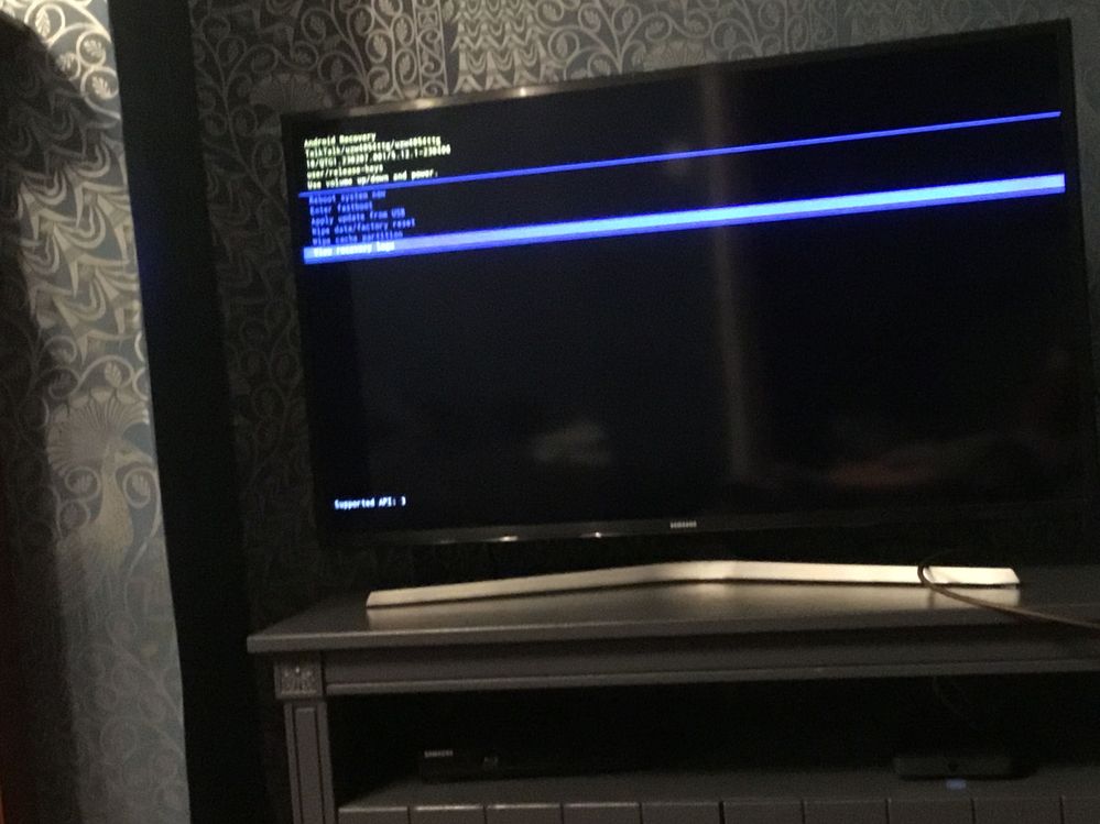 Message on tv screen