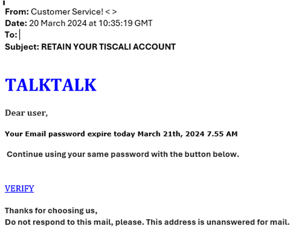 example-of-phishing-email-with-RETAIN-YOUR-TISCALI-ACCOUNT-in-subject