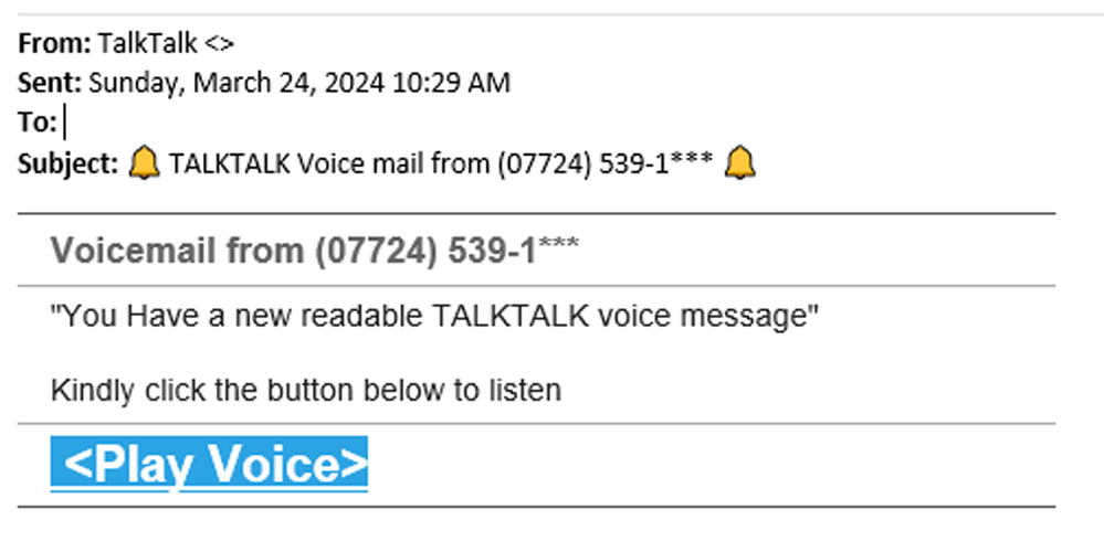 example-of-phishing-email-with-TALKTALK-Voice-mail-from-in-subject