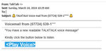 example-of-phishing-email-with-TALKTALK-Voice-mail-from-in-subject