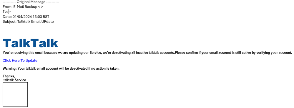 example-of-phishing-email-with-TalkTalk-Email-UPdate-in-subject