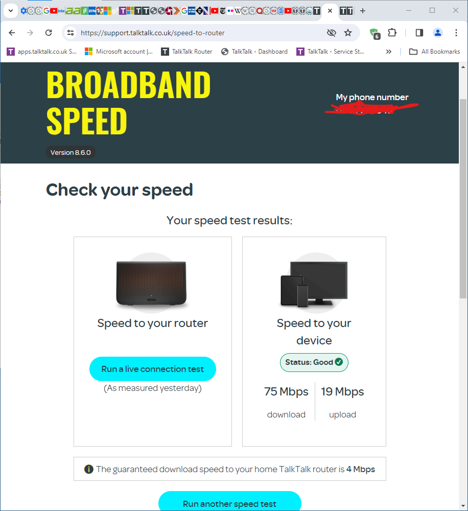 NEW SPEED TEST Run a live connection test TalkTalk Help & Support