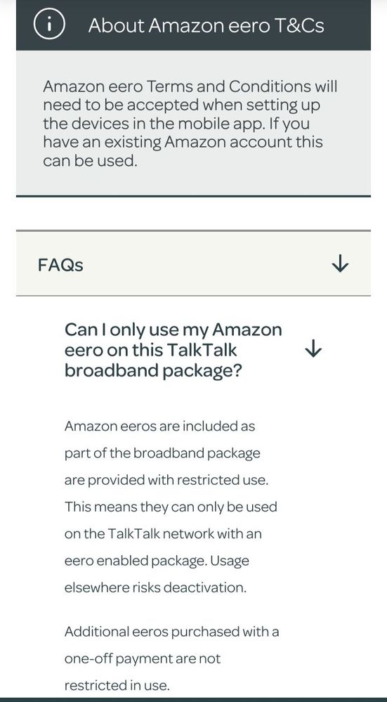 eero restricted use Terms and Conditions