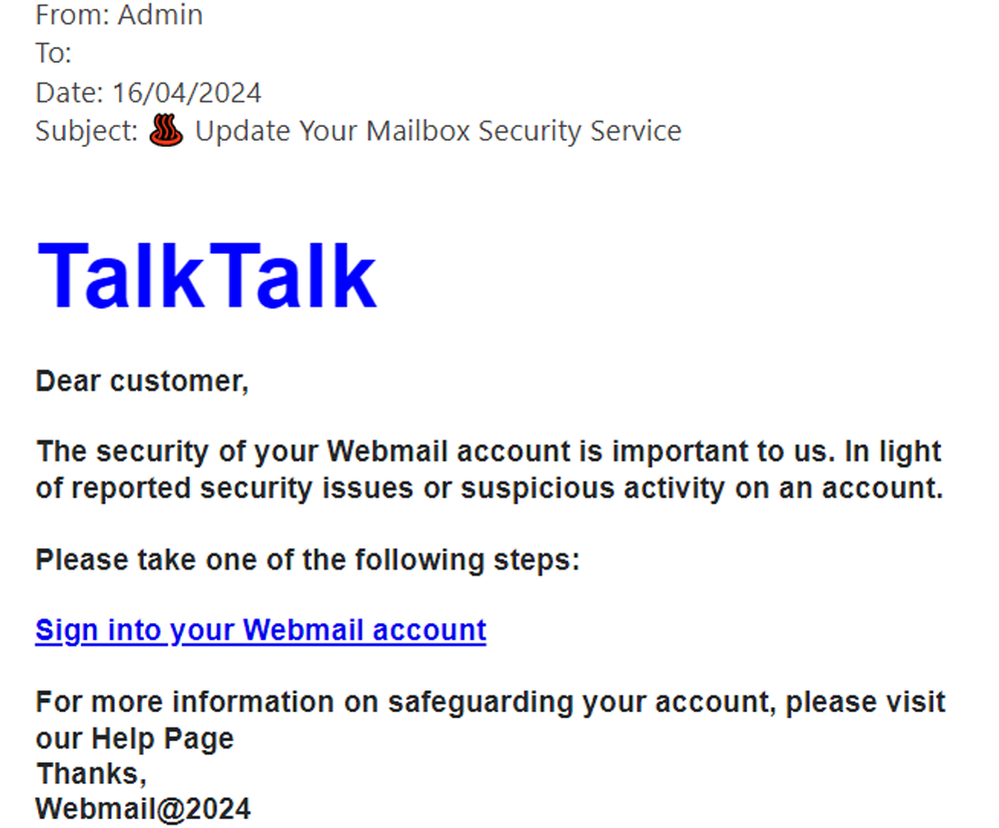 example-of-phishing-email-with-Update-Your-Mailbox-Security-Service-in-subject