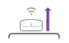 eero positioned high on flat surface