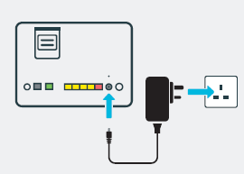 Connect power cable to Wi-Fi Hub 3 and power socket