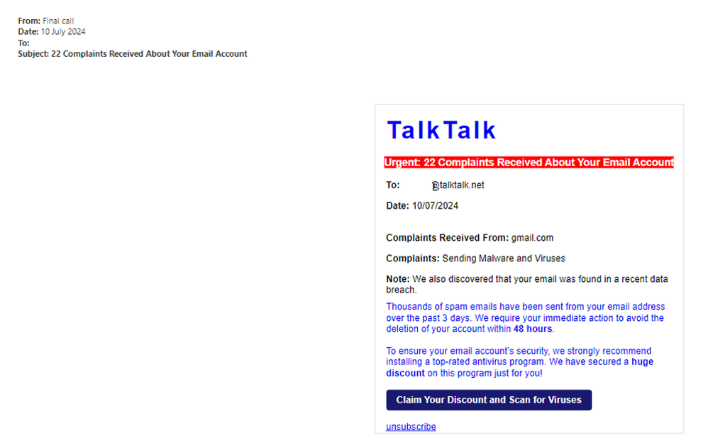 example-of-phishing-email-with-22-complaints-received-about-your-your-email-account-in-subject