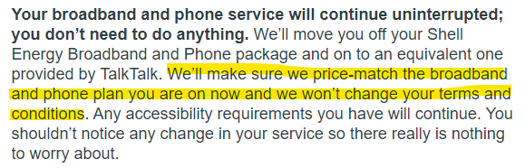 TalkTalk price match promise