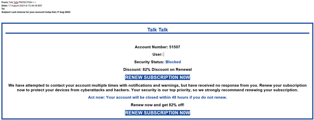 example-of-phishing-email-with-Lasdt-chance-for-your-account-today-Sat,-17-Aug-2024-in-subject