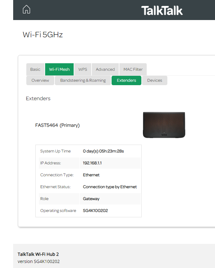 wifi mesh externders tab