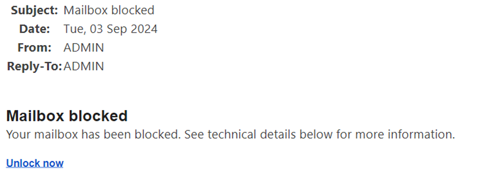example-of-phishing-email-with-Mailbox-blocked-in-subject