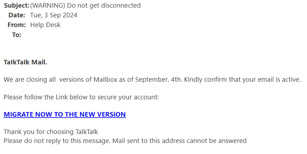 example-of-phishing-email-with-WARNING-Do-not-get-disconnected-in-subject