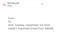 example-of-phishing-email-with-Important-Email-From-TalkTalk-in-subject