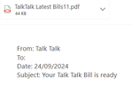 example-of-phishing-email-with-Your-TalkTalk-Bill-is-Ready-in-subject