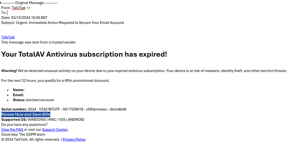 example-of-phishing-email-with-Urgent-Immediate-Action-Required-to-Secure-Your-Email-Account-subject