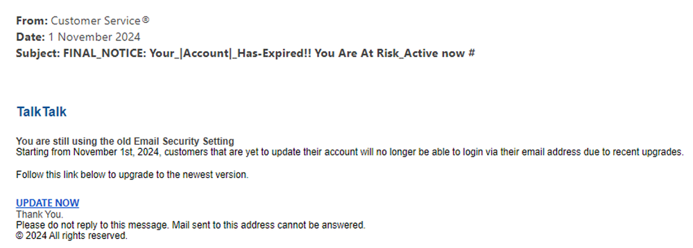 example-of-phishing-email-with-Final_Notice-Your-Account-Has-Expired-You-Are-At-Risk_Active-now--in-subject