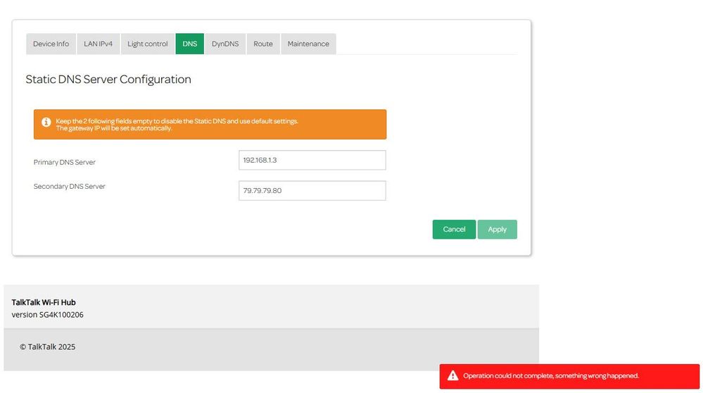 Proposed DNS setting