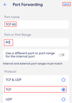 port forwarding rule example