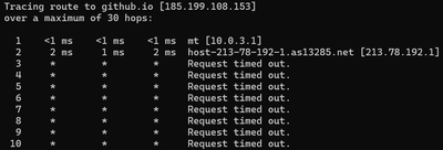 Traceroute to Github.io