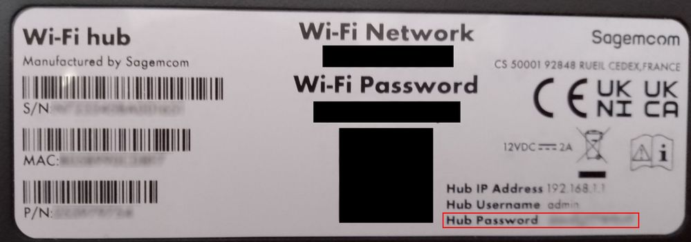 Hub password