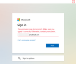 Incorrect username