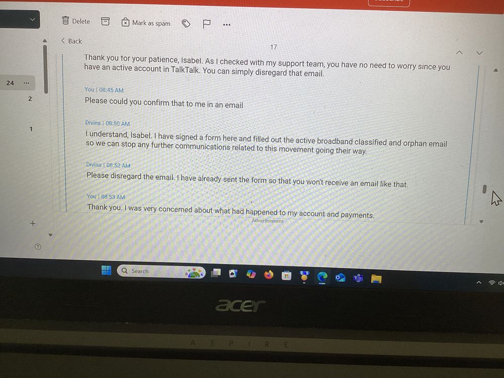 Chat 18/6/25 with talktalk