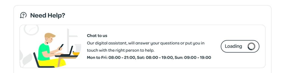 The chat also doesn’t work when opened from the support pages