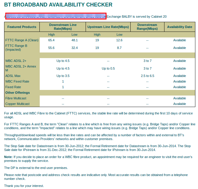 Fibre to cab