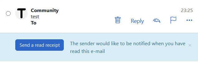 Sender requested a read receipt TalkTalk Mail